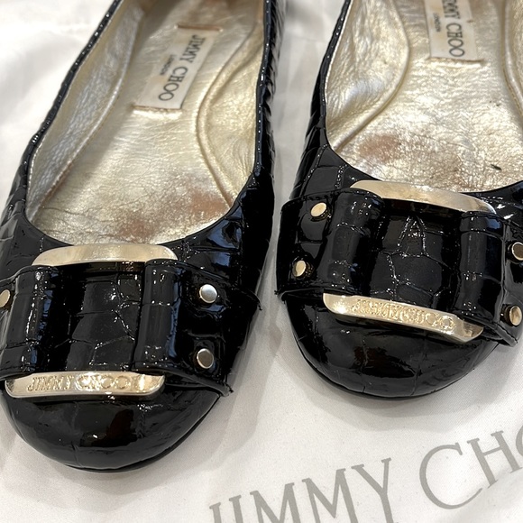 Jimmy Choo Size 36.5 black patent ballet shoes - Picture 4 of 6